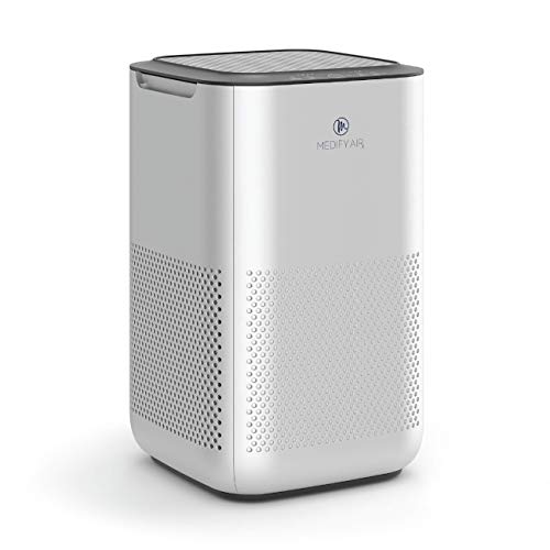 Medify MA-15 Air Purifier with H13 True HEPA Filter | 330 sq ft Coverage | for Allergens, Wildfire Smoke, Dust, Odors, Pollen, Pet Dander | Quiet 99.9% Removal to 0.1 Microns | Silver, 1-Pack