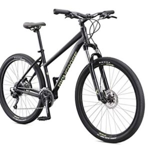 Mongoose Switchback Expert Adult Mountain Bike, 18 Speeds, 27.5-inch Wheels, Womens Aluminum Small Frame, Black