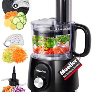 Mueller Ultra Prep Food Processor Chopper for Dicing, Slicing, Shredding, Mincing, and Pureeing, Food Chopper for Vegetables, Meat, Grains, Nuts, 8 Cup, White