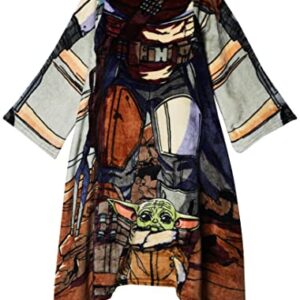 Northwest Star Wars: The Mandalorian Comfy Mando Youth Silk Touch Comfy Throw Blanket with Sleeves, 48" x, 48"