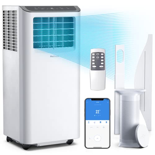 Pro Breeze Smart Air Conditioner Portable 10,000 BTU - 1130W Portable Air Conditioner with 4-in-1 Function, 300 Sq Ft Coverage, 24 Hour Timer & Window Venting Kit Included - AC Unit with Wifi & App