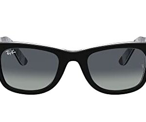 Ray-Ban RB2140 Original Wayfarer Square Sunglasses, Black On Chevron Grey/Burgundy/Light Grey Gradient Blue, 54 mm