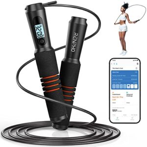 RENPHO Smart Jump Rope, Fitness Skipping Rope with APP Data Analysis, Workout Jump Ropes for Home Gym, Crossfit, Jumping Rope Counter for Exercise for Men, Women