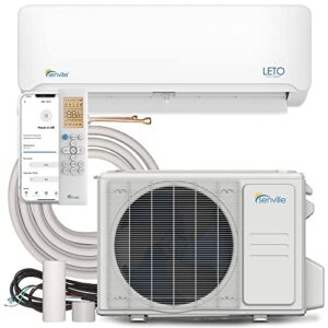 Senville LETO Series Mini Split Air Conditioner Heat Pump, 9000 BTU 110/120V, Works with Alexa, White