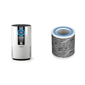 Shark HP102PET Clean Sense Air Purifier + Extra Pet Filter Bundle for Pet Hair, Allergies, HEPA Filter, 500 Sq Ft, Small Room, Captures 99.98% of Particles, Pet Dander, Fur & Odor, Portable, White