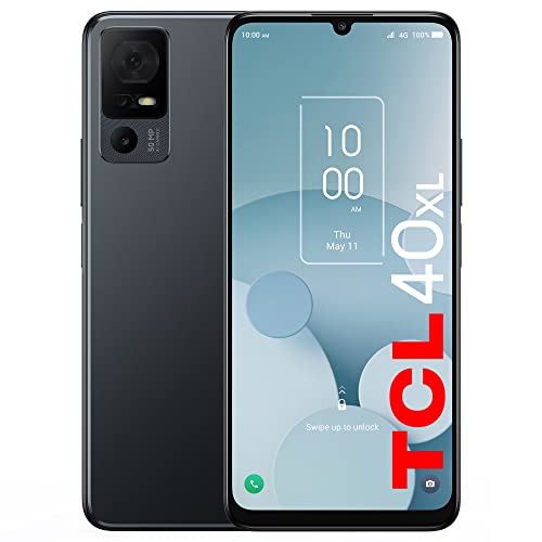 TCL 40XL Unlocked Cell Phone 6GB + 256GB, 6.75" 90Hz Display Mobile Phone, Smartphone Android 13, 50MP AI Camera, 5000 mAh, 4G LTE, Dark Gray