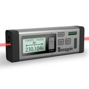 The First Bilateral Laser Measurement Tool - MAGPIE VH-80, 262ft/80m Laser Tape Measure with Bluetooth App Connection, Dual Laser Measure and Level Tool for Fast, Precise Results