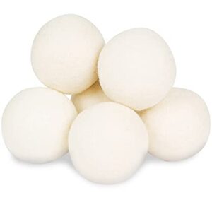 Wool Dryer Balls - Smart Sheep 6-Pack - XL Premium Natural Fabric Softener Award-Winning - Wool Balls Replaces Dryer Sheets - Wool Balls for Dryer - Laundry Balls for Dryer