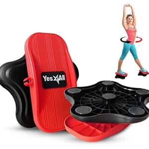 Yes4All Core Ab Twister Board Exercise Equipment For Waist Trainer, Abdominal Exercise- Pair, Black/Red