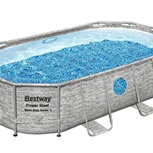 Bestway Power Steel Swim Vista Series II 14' x 8'2" x 39.5" Above Ground Pool Set, 14' x 8' x 40", Grey Stone