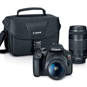 Canon EOS Rebel T7 DSLR Camera|2 Lens Kit with EF18-55mm + EF 75-300mm Lens, Black