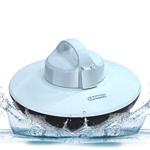 GRENNIX Robot Pool Cleaner - Cordless Robotic Pool Vacuum for Above Ground & In-Ground Swimming Pool Self-Docking Automatic Underwater Skimmer with Strong Suction, Top Handle - Arctic Blue