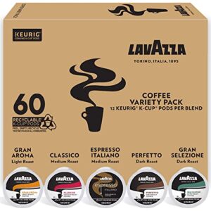 Lavazza Variety Pack Single-Serve K-Cups for Keurig Brewer Coffee, 60 Count (Pack of 1) , Notes of: fruits, flowers, chocolate, carmel, citrus