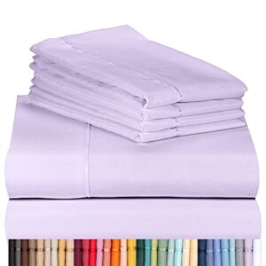 LuxClub 4 PC Sheet Set Bamboo Sheets Deep Pockets 18" Eco Friendly Wrinkle Free Sheets Machine Washable Hotel Bedding Silky Soft - Periwinkle Twin