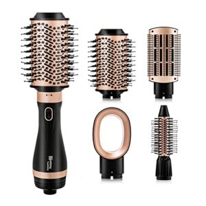 Nicebay Hair Dryer Brush, Hot Tools Blow Dryer Brush Set for Straightening/Drying/Curling, One-Step Hot Air Brush, Paddle Brush, Oval Brush, Multi-Temperature Settings, Detachable Design for Women