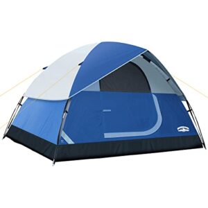 Pacific Pass Camping Tent 6 Person Family Dome Tent with Removable Rain Fly, Easy Setup for Camp Backpacking Hiking Outdoor , Navy Blue, 118.1x118.1x74.8 inches