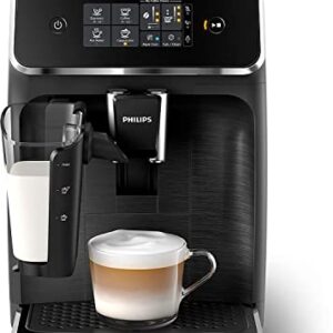 Philips 2200 Series Fully Automatic Espresso Machine - LatteGo Milk Frother, 3 Coffee Varieties , Intuitive Touch Display, Black, (EP2230/14)