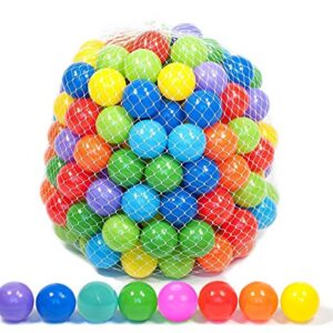 Playz 50 Soft Plastic Mini Ball Pit Balls w/ 8 Vibrant Colors - Crush Proof, Non Toxic, Safe Assorted Bulk Plastic Balls for Toddler, Baby & Kids Playpen, Play Tents Indoor & Outdoor Playtime Fun