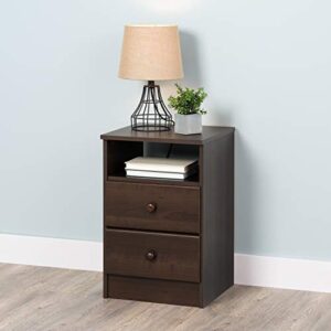 Prepac Astrid 2-Drawer Nightstand, Espresso