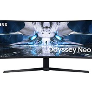 SAMSUNG 49" Odyssey Neo G9 G95NA Gaming Monitor, 4K UHD Mini LED Display, Curved Screen, 240Hz, 1ms, G-Sync and FreeSync Premium Pro, LS49AG952NNXZA, White & Black