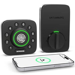 Smart Lock, ULTRALOQ U-Bolt Pro, 6-in-1 Keyless Entry Door Lock with App, Fingerprint, Bluetooth and Keypad, ANSI Grade 1 Certified, Smart Door Lock, Smart Deadbolt, Front Door Lock, IP65 Waterproof