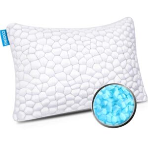 SUPA MODERN Cooling Bed Pillows for Sleeping 1 Pack Shredded Memory Foam Pillow for Neck Pain Relief, Adjustable Sleeping Pillow for Back/Side Sleepers, Hypoallergenic Bamboo Pillow