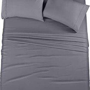 Utopia Bedding Queen Bed Sheets Set - 4 Piece Bedding - Brushed Microfiber - Shrinkage and Fade Resistant - Easy Care (Queen, Grey)