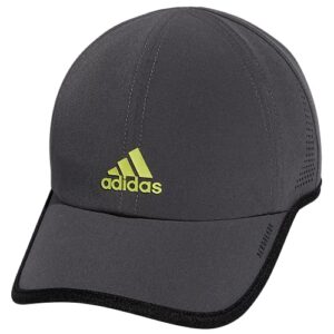 adidas Kids-Boy's/Girl's Superlite Relaxed Adjustable Performance Cap, Grey Six/Black/Pulse Lime Green, One Size