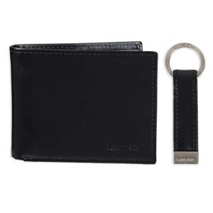 Calvin Klein Men's Wallet Sets-Minimalist Bifold and Card Cases, Black, One Size