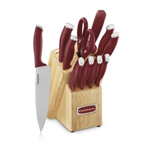 Cuisinart C77SSR-12P Color Pro Collection 12 Piece Knife Block Set, Red