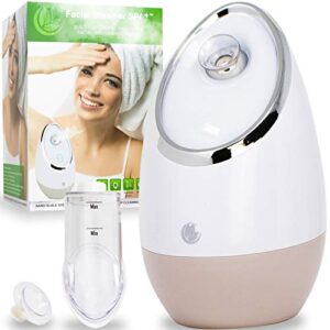 Facial Steamer SPA+ by Microderm GLO - Best Professional Nano Ionic Warm Mist, Home Face Sauna, Portable Humidifier Machine, Deep Clean & Tighten Skin, Daily Hydration for Maximum Serum Absorption