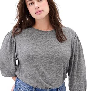 GAP Womens Supersoft Volume Sleeve Knit Shirt, True Black V2 2, X-Small US