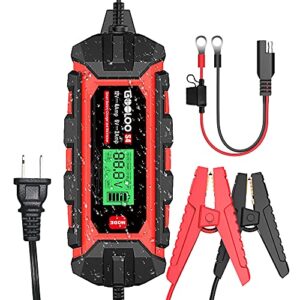 GOOLOO 4-Amp Car Battery Charger Automotive, 6V/2A and 12V/4A Battery Charger Maintainer, Trickle Charger, Supersafe Smart 12 Volt Float Charger, Battery Desulfator for Lead-Acid Battery(S4)