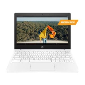 HP Chromebook 11 Laptop, MediaTek MT8183, 4 GB RAM, 64 GB eMMC, 11.6" HD Anti-Glare Screen, Chrome OS, Long Battery Life, USB-C Port, Custom-Tuned Speakers, Small Size (11a-na0080nr, 2022, Snow White)