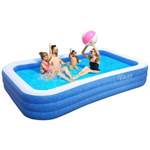 Inflatable Pool, EVAJOY 118'' x 72'' x 20'' Above Ground Pool, Kiddie Pool Large Size Thickened Blow Up Swimming Pools Play Center for Kids Children Family Outdoor Garden Backyard