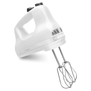 KitchenAid KHM512WH 5-Speed Ultra Power Hand Mixer, White, 8x7x5