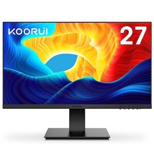 KOORUI 27 Inch FHD Monitor, Computer Monitors Full HD(1920 x 1080p) IPS Display 75Hz, HDMI, VGA, 5ms Response Time, 75 x 75 mm VESA Mountable, Frameless