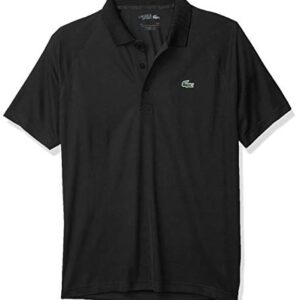 Lacoste Men's Sport Short Ultra Dry-Raglan Sleeve Polo, Black, Medium