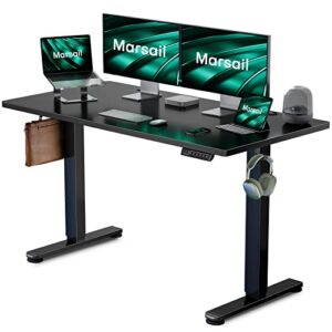 Marsail Electric Standing Desk Adjustable Height, 48 * 24 Inch Sit Stand up Desk for Home Office Furniture Computer Desk with Memory Presets, Headphone Hook