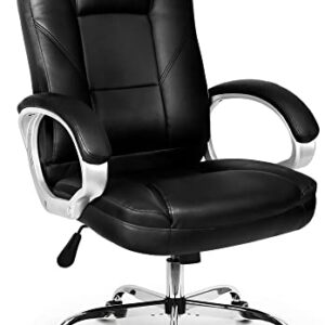 NEO CHAIR Office Chair Computer Desk Chair Gaming - Ergonomic High Back Cushion Lumbar Support with Wheels Comfortable Jet Black Leather Racing Seat Adjustable Swivel Rolling Home Executive