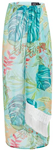 Patbo, Tropicalia Fringe Trim Beach Skirt, 2, Island Blue