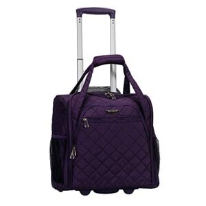 Rockland Melrose Upright Wheeled Underseater Carry-On Luggage, Purple, 15-Inch