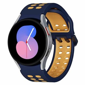 SAMSUNG Galaxy Watch5 Bespoke Edition 40mm Bluetooth Smartwatch, Body, Health, Fitness, Sleep Tracker, Improved Battery, Sapphire Crystal Glass, US Version, Silver Extreme Sport Band, Navy/Mustard