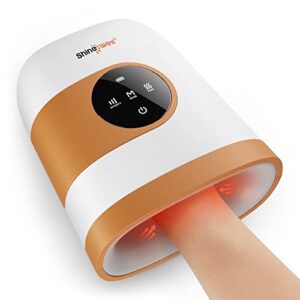 SHINE WELL Hand Massager for Arthritis and Carpal Tunnel, with Heat and Compression,3 Modes 3 Intensities 2 Heat Levels Finger Massager, Gifts for Women