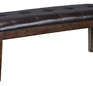 Signature Design by Ashley Haddigan Traditional Upholstered Dining Room Bench, Dark Brown