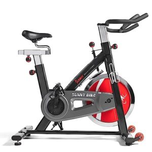 Sunny Health & Fitness Indoor Cycling Exercise Bike with Heavy-Duty 49 LB Chrome Flywheel, Stationary Bike with Customizable Comfort with 275 LBS. Max Weight - ‎SF-B1002