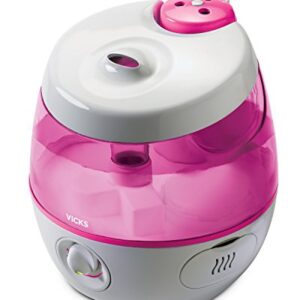 Vicks Sweet Dreams Cool Mist Humidifier, Pink, Medium Rooms, 1 Gallon Tank – Filter Free Cool Mist Humidifier for Baby and Kids Rooms with Light Up Display, Works with Vicks VapoPads