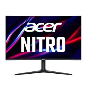 Acer Nitro 31.5" FHD 1920 x 1080 1500R Curved PC Gaming Monitor | AMD FreeSync | 75Hz Refresh | 1ms VRB | VESA Mountable | Height, Tilt, Swivel Adjustable | 1 x HDMI 1.4 Port & VGA | XZ320QR bih,Black
