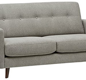 Amazon Brand – Rivet Sloane Mid-Century Modern Loveseat Sofa, 64.2"W, Pebble Grey