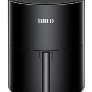 Dreo Air Fryer - 100℉ to 450℉, 4 Quart Hot Oven Cooker with 50 Recipes, 9 Cooking Functions on Easy Touch Screen, Preheat, Shake Reminder, 9-in-1 Digital Airfryer, Black, 4L (DR-KAF002)